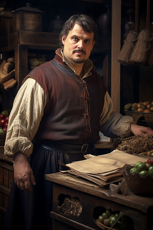 中世紀,男性,商人,服裝:6