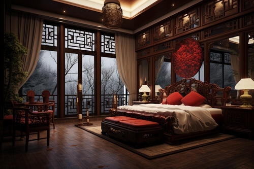 傳統中國風,臥室:1