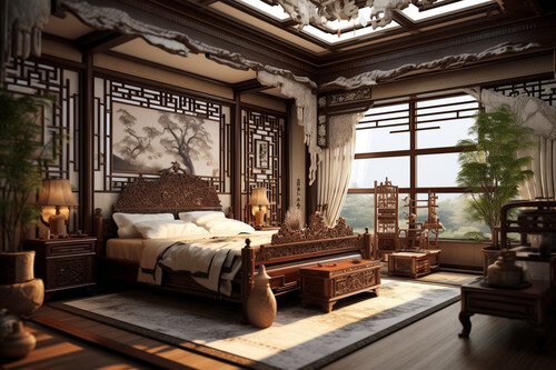 傳統中國風,臥室:2