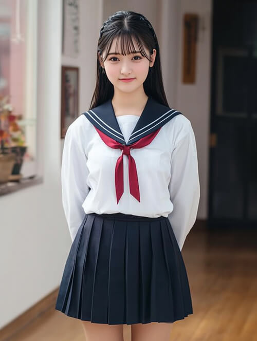 日本女學生,制服,水手服:1
