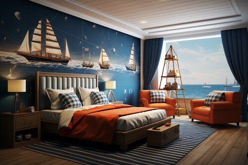 航海風,臥室:1