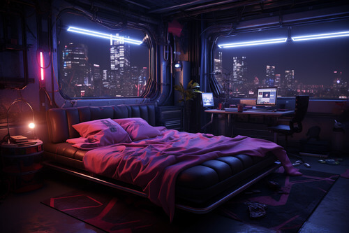 賽博龐克,臥室:4